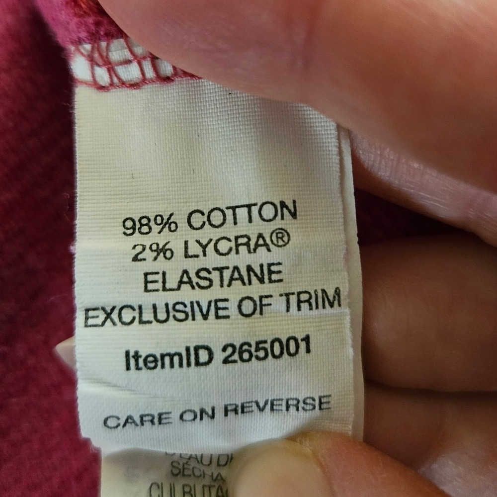 LL Bean Womens Raspberry Pink Waffle Knit Henley Top Long Sleeve Large Regular - Picture 9 of 9